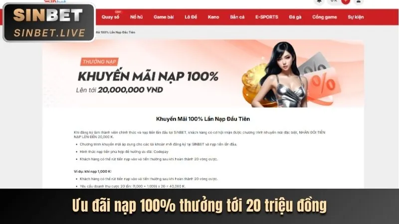 Thưởng nạp tiền hàng ngày cho cá cược thể thao